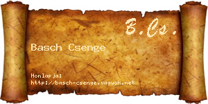 Basch Csenge névjegykártya